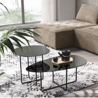 Ginni table with metal base and glass or marble-effect top Capodarte