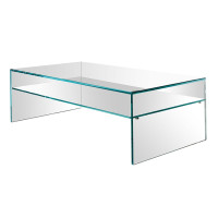 Square or rectangular coffee table Fratina 2 low bridge by Tonelli Design.