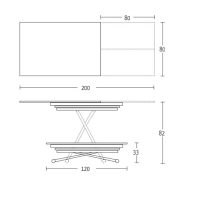 Convertible coffee table into extendable dining table Sirio by Altacom