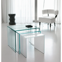 Trio coffee table in glass by Tonelli Design