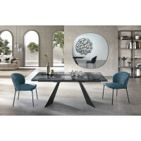 Extendable table with hammered glass top Waters Capodarte