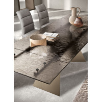 Extendable table with hammered glass top Waters Capodarte