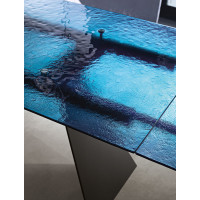 Extendable table with hammered glass top Waters Capodarte