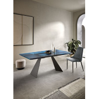 Extendable table with hammered glass top Waters Capodarte