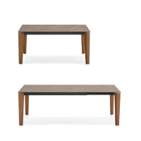 Mesa extensible rectangular Band con base de madera Connubia