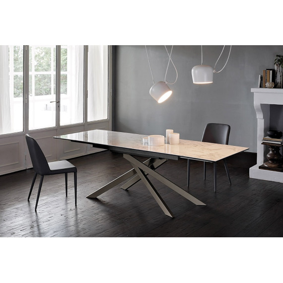 Ausziehbarer Boston-Tisch mit rechteckiger oder geformter Tischplatte von Friulsedie.