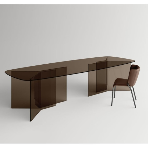 Mesa fija completamente de vidrio Thrim Tonelli Design