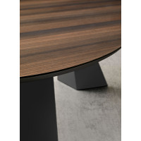 Fixed oval table with veneered oak top Tokyo Capodarte