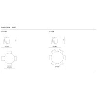 Table ronde fixe avec base centrale, plateau en verre martelé Maya Capodarte